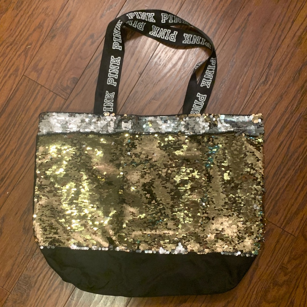 VS PINK mermaid sequin tote bag